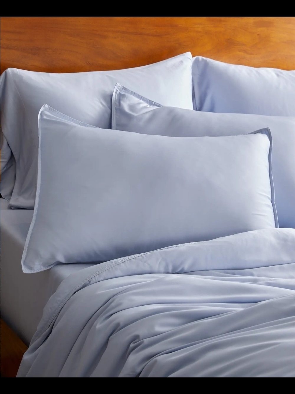 Quince Organic Bamboo Duvet Cover Set 2 Shams Size Full / Queen In Sky Blue New!